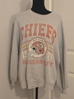 Abercrombie & Fitch Gray Crewneck with Vintage Red Graphic